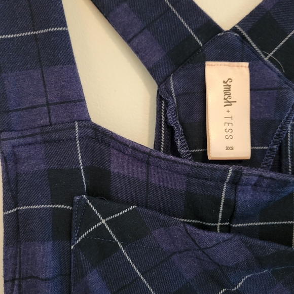 Smash + Tess blue tartan romperall 3xs - Picture 3 of 4